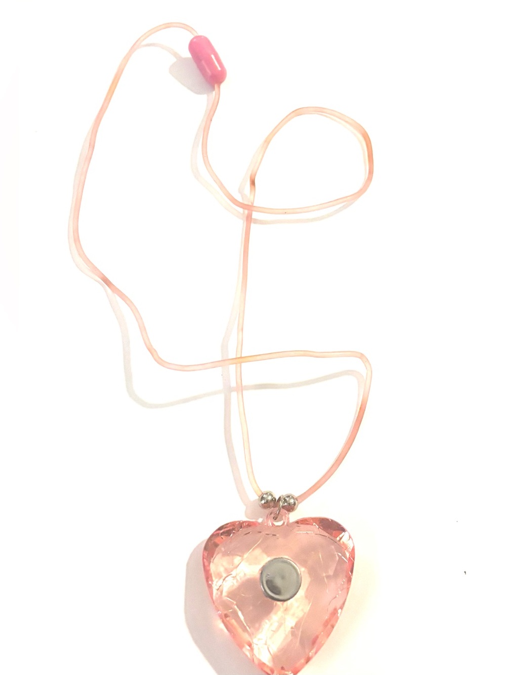 Pink Heart plastic Pendant Necklace - Brand: